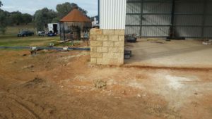 Starting a garage brick wall