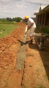 Concrete being prepared for the footing
